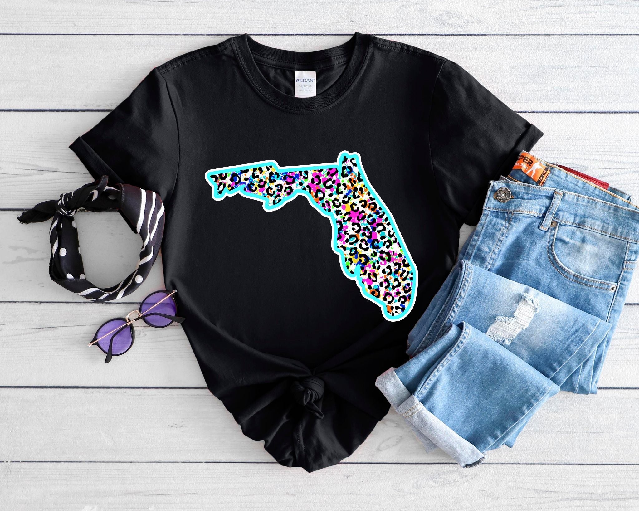 Colorful Leopard Florida - S. M. & Co. T-Shirts