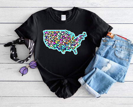 Colorful Leopard USA - S. M. & Co. T-Shirts