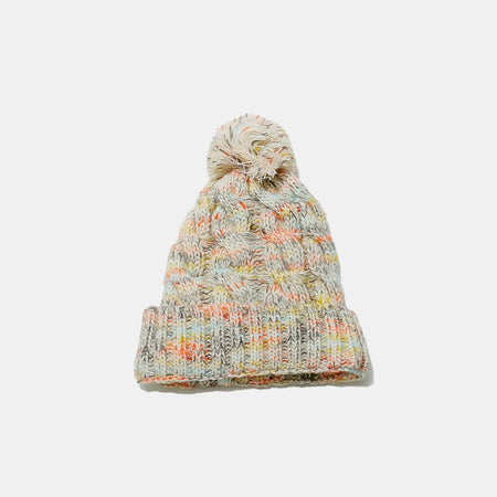 Contrast Cable - Knit Hat with Pompom - S. M. & Co.