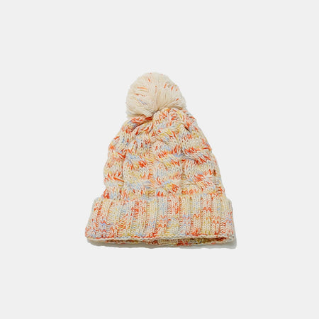 Contrast Cable - Knit Hat with Pompom - S. M. & Co.