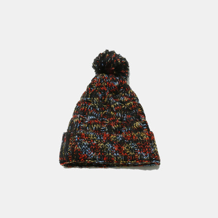 Contrast Cable - Knit Hat with Pompom - S. M. & Co.