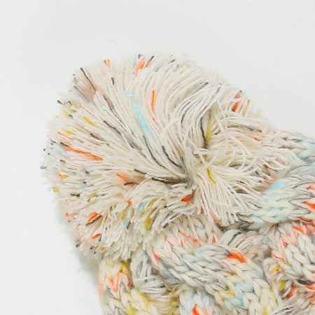 Contrast Cable - Knit Hat with Pompom - S. M. & Co.