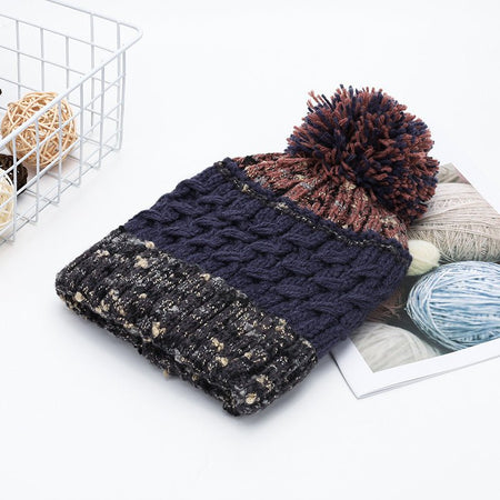 Contrast Thermal Hat with Pompom - S. M. & Co.