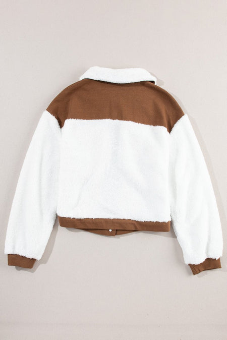 Corduroy Contrast Patchwork Fuzzy Jacket - S. M. & Co.