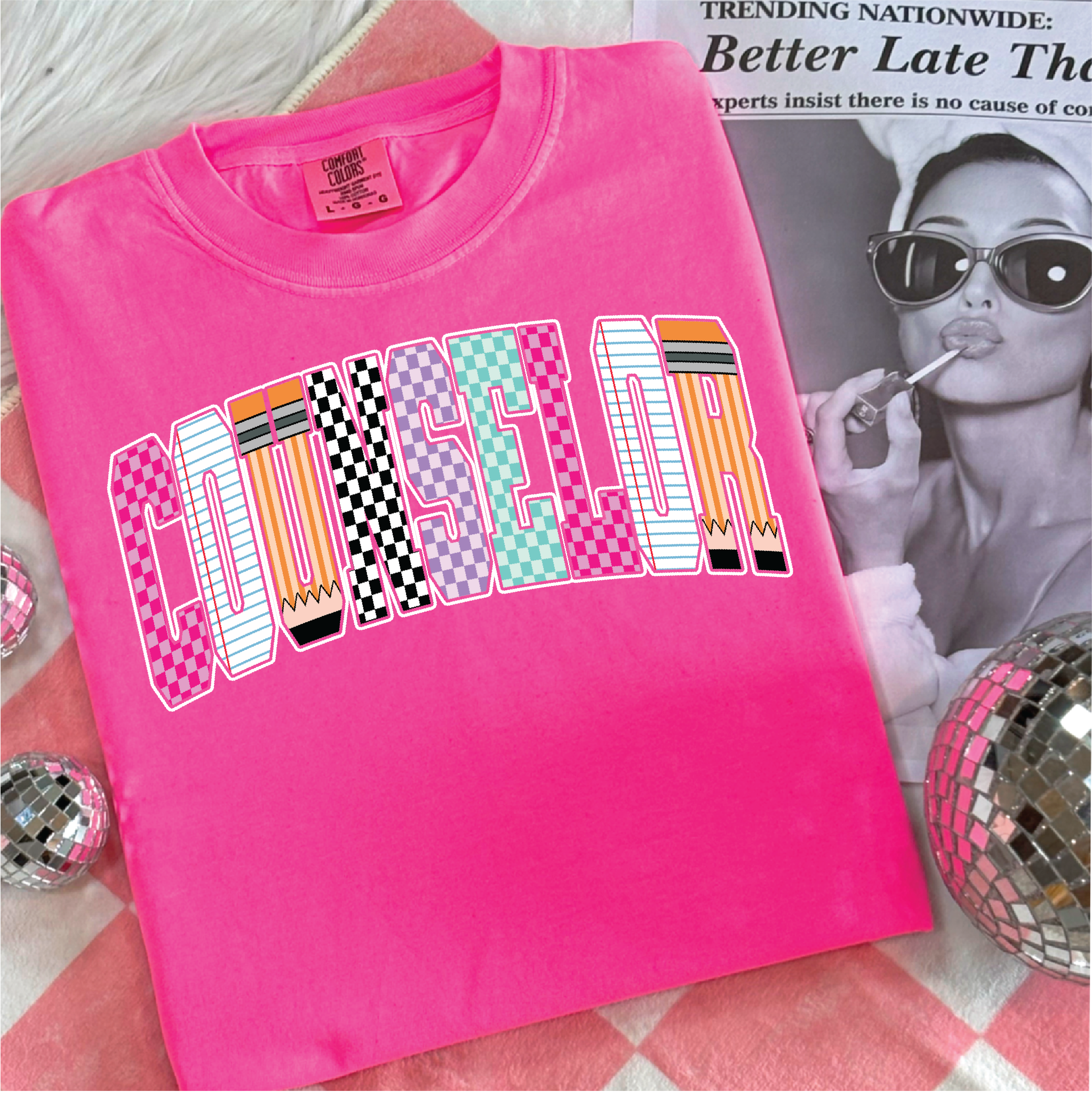 Counselor Checkered Graphic Tee