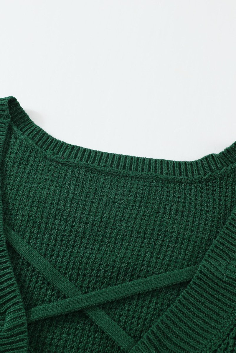 Crisscross Back Boat Neck Sweater - S. M. & Co.