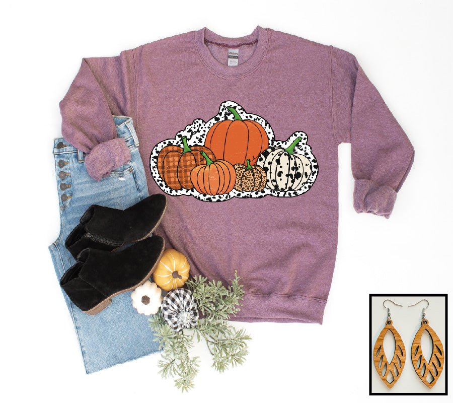 Dalmatian Dot Pumpkins- Crew - S. M. & Co. Sweatshirt