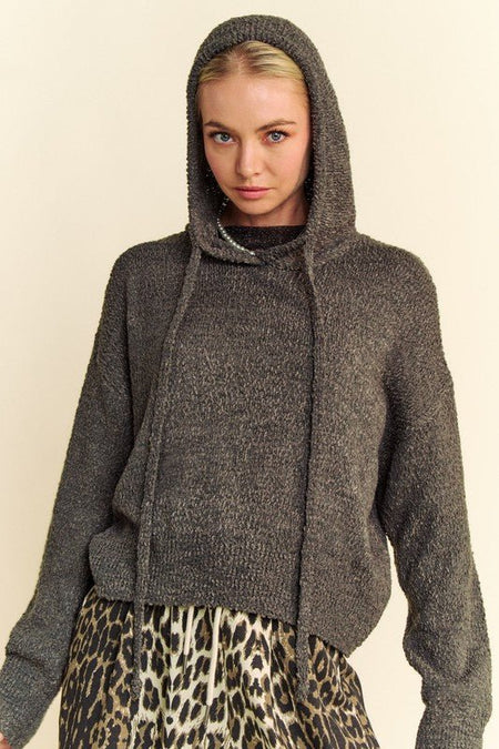 Davi & Dani Drop Shoulder Long Sleeve Hooded Sweater - S. M. & Co.