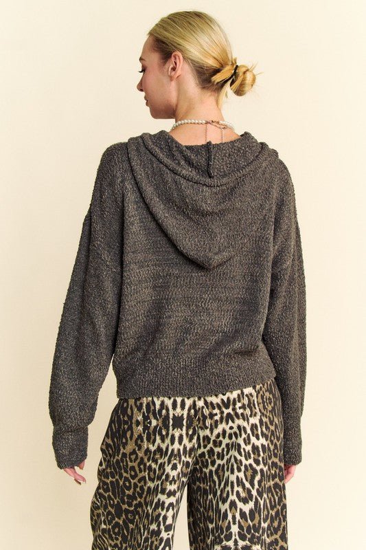 Davi & Dani Drop Shoulder Long Sleeve Hooded Sweater - S. M. & Co.