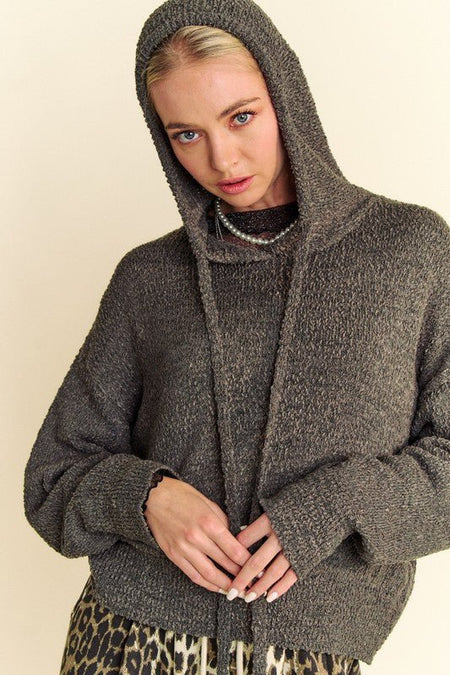 Davi & Dani Drop Shoulder Long Sleeve Hooded Sweater - S. M. & Co.