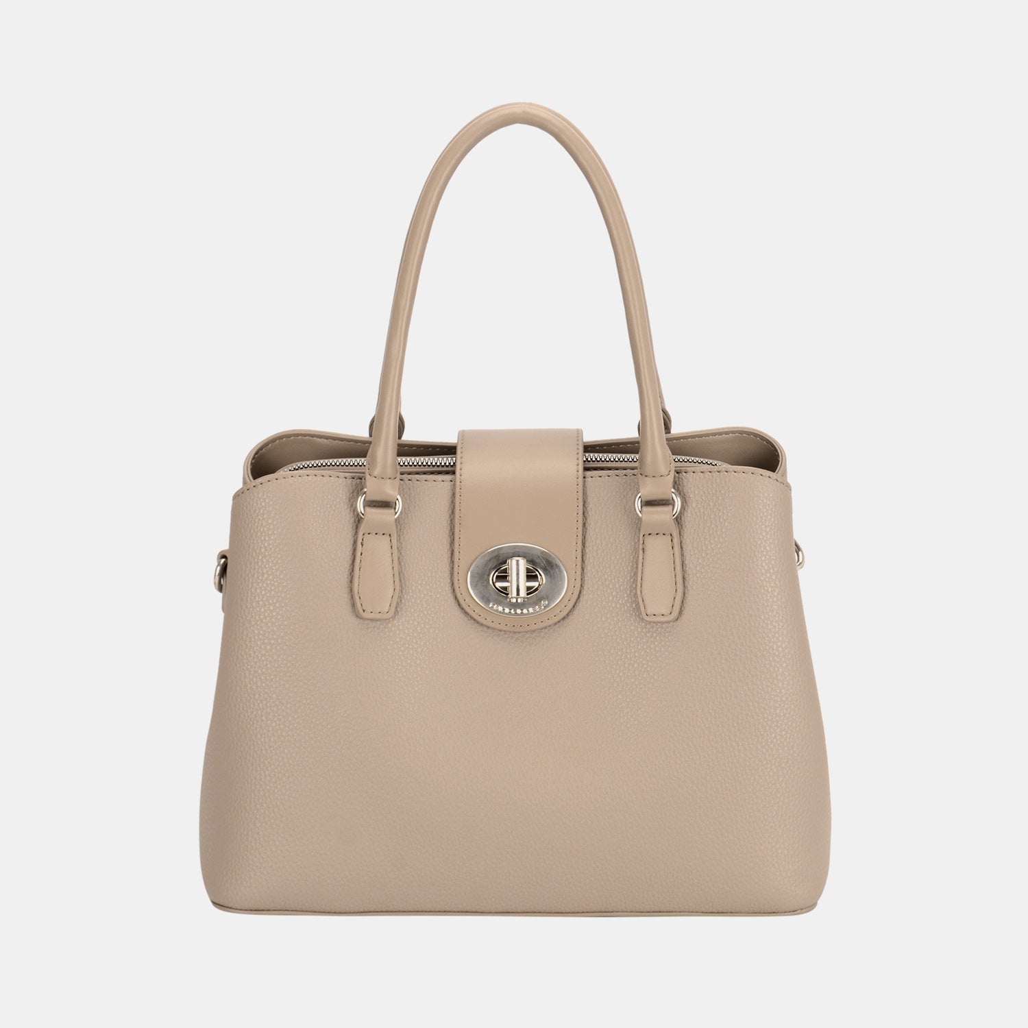 David Jones PU Leather Twist-Lock Tote Bag - S. M. & Co. Tote Bag