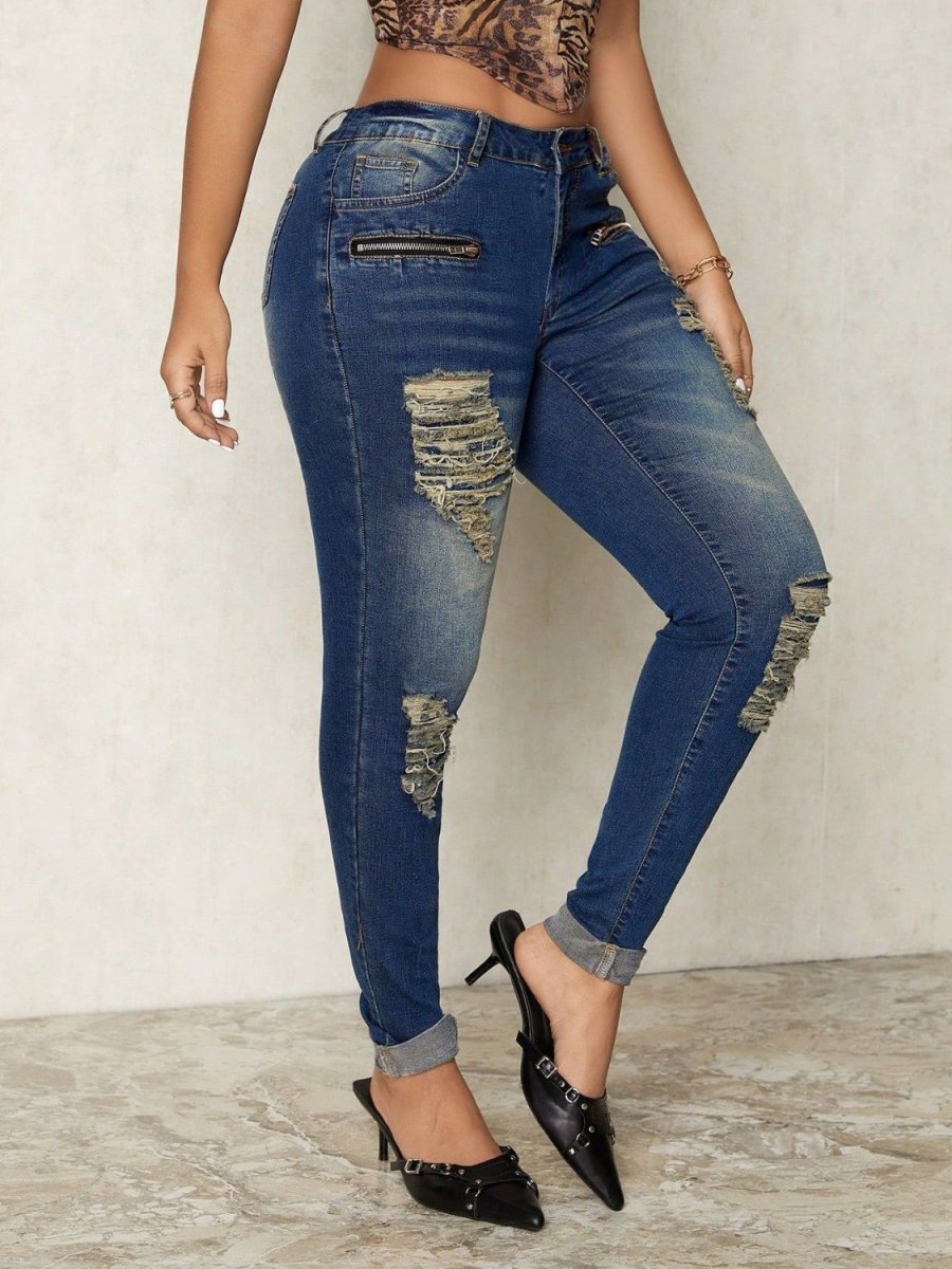 Distressed Skinny Jeans - S. M. & Co.