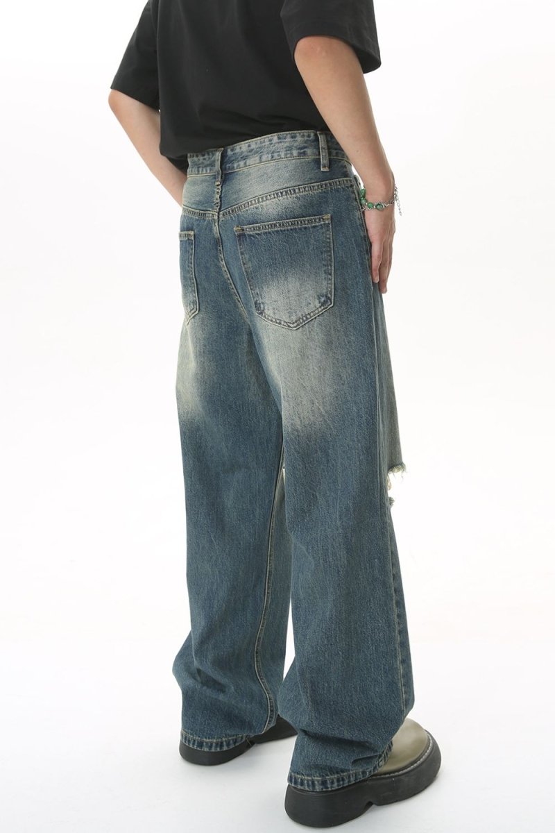 Distressed Wide Leg Men's Jeans - S. M. & Co.