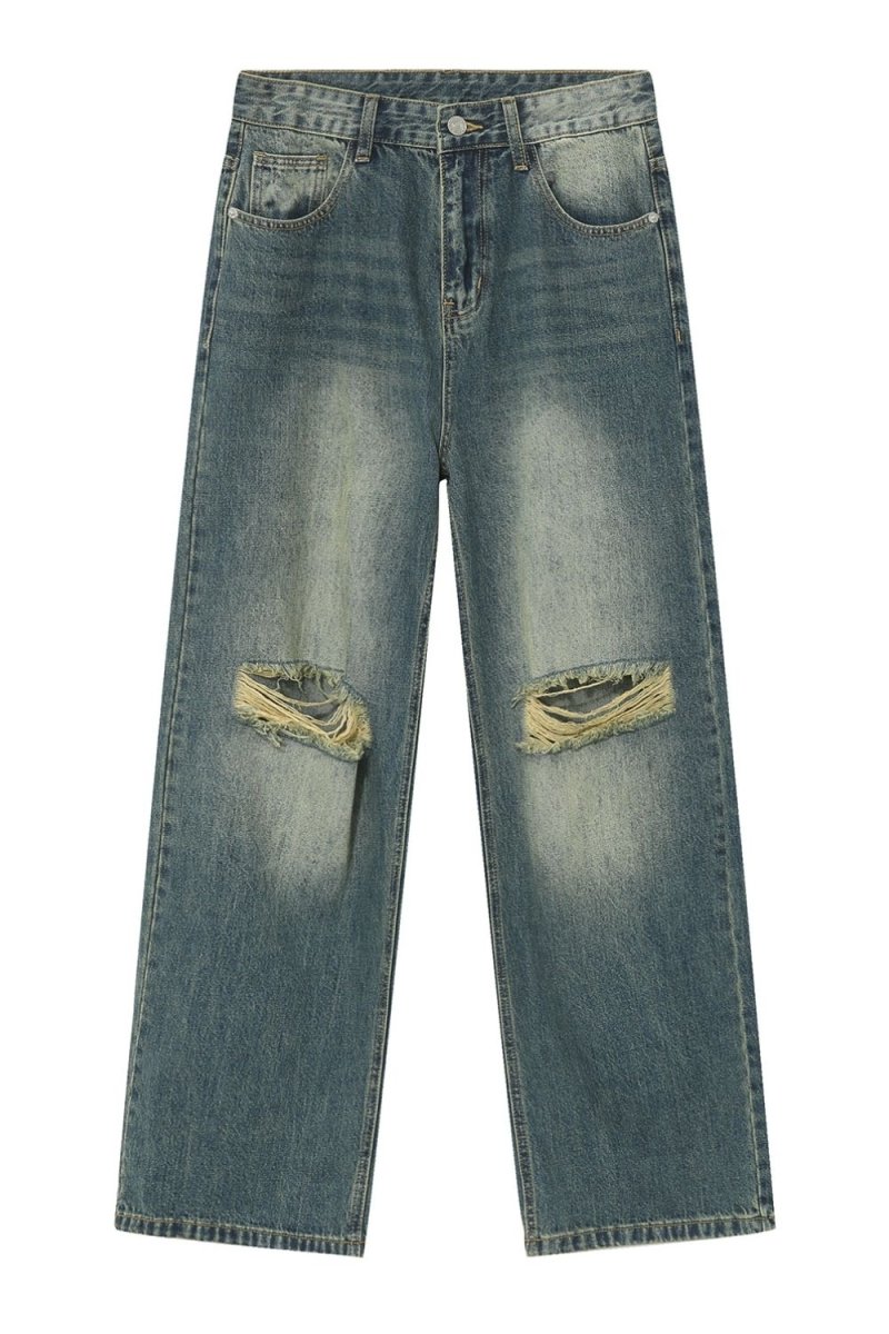 Distressed Wide Leg Men's Jeans - S. M. & Co.