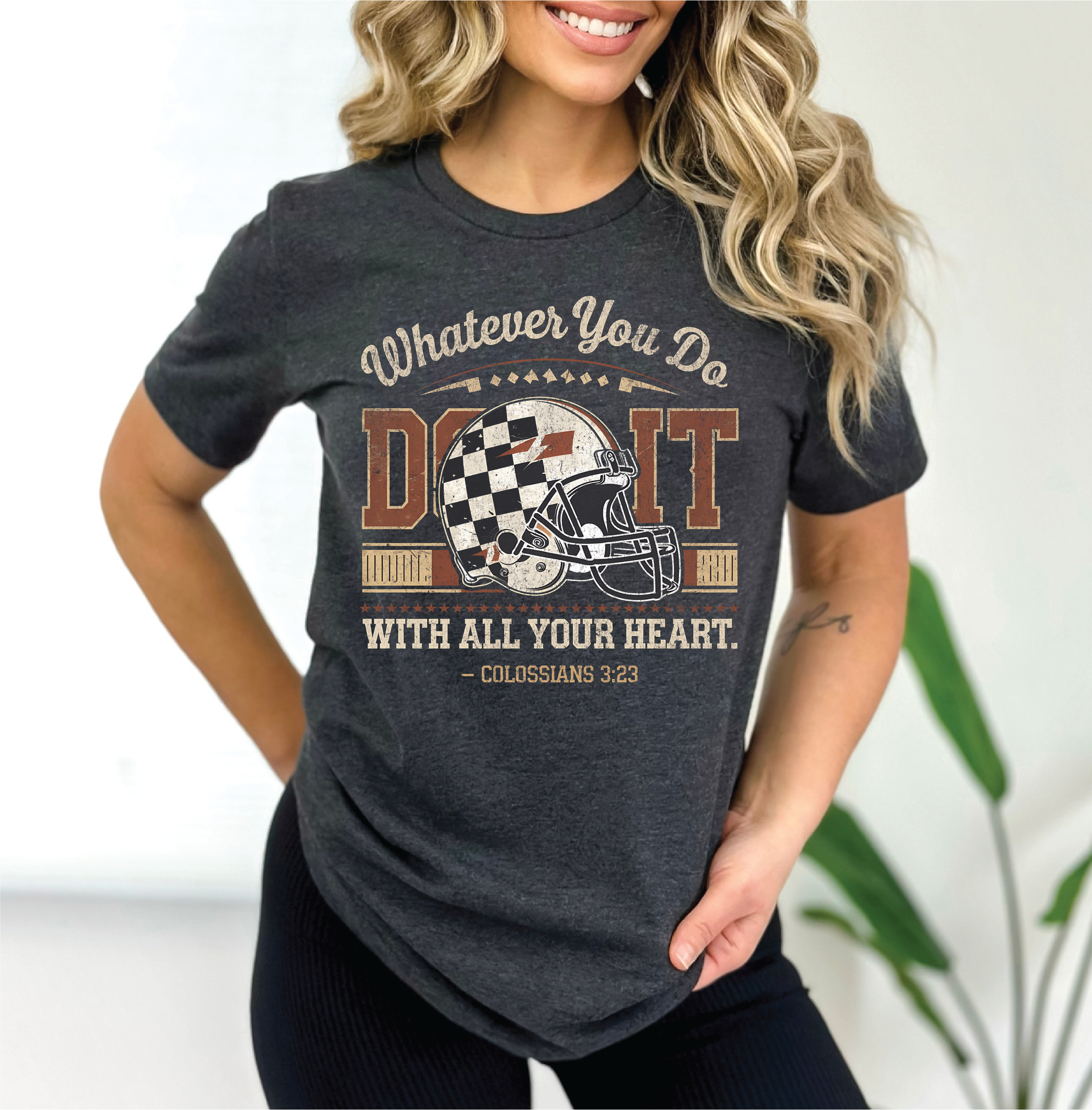 Do it with all Your Heart-  Football Graphic T-Shirt