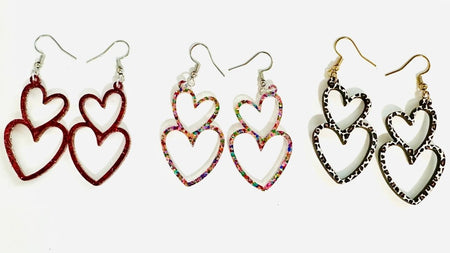 Double Heart Earring Drops - S. M. & Co.