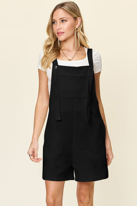 Double Take Full Size Texture Sleeveless Romper - S. M. & Co. Rompers