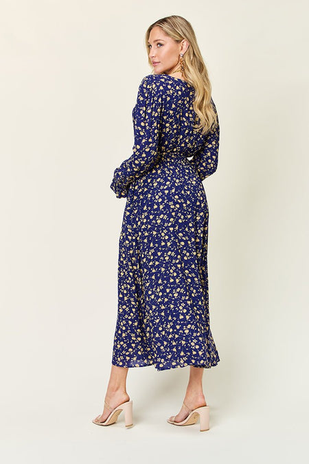 Double Take Full Size Tie Back Flounce Sleeve Dress - S. M. & Co. Dresses