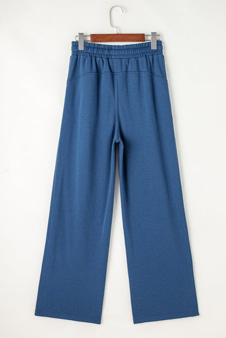 Drawstring Elastic Waist Straight Leg Pants - S. M. & Co.