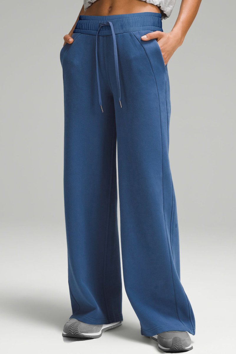 Drawstring Elastic Waist Straight Leg Pants - S. M. & Co.