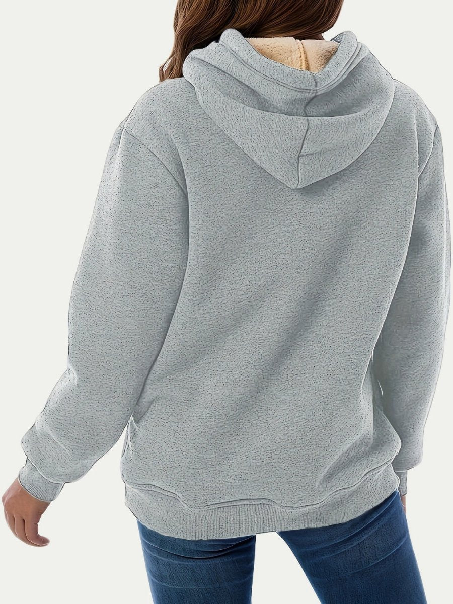 Drawstring Long Sleeve Hoodie with Kangaroo Pocket - S. M. & Co.