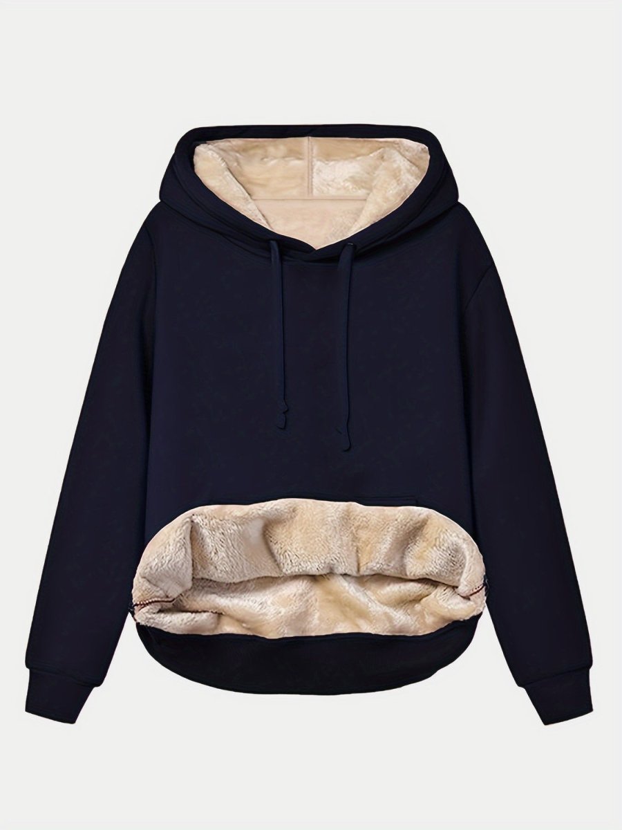 Drawstring Long Sleeve Hoodie with Kangaroo Pocket - S. M. & Co.