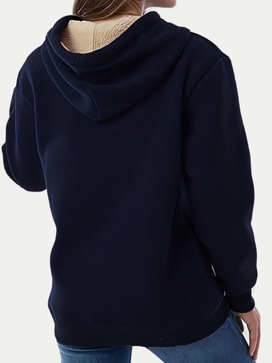 Drawstring Long Sleeve Hoodie with Kangaroo Pocket - S. M. & Co.