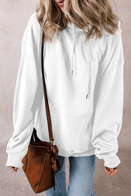 Drawstring Pocketed Long Sleeve Hoodie - S. M. & Co.