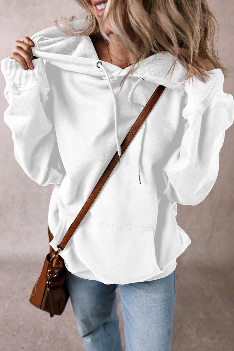 Drawstring Pocketed Long Sleeve Hoodie - S. M. & Co.