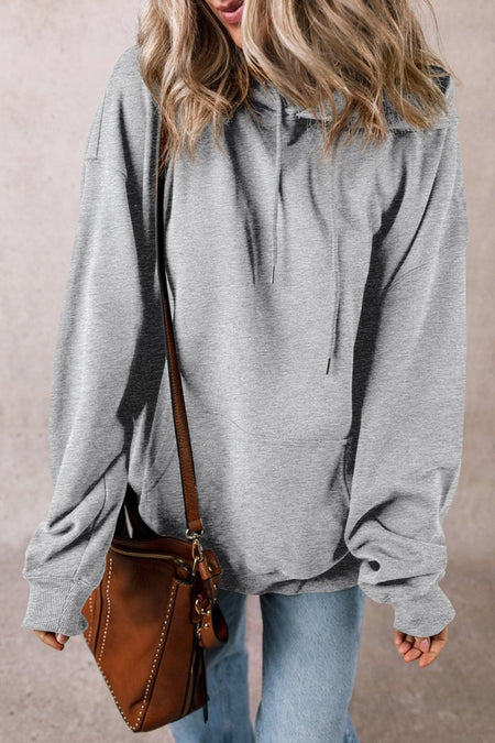 Drawstring Pocketed Long Sleeve Hoodie - S. M. & Co.