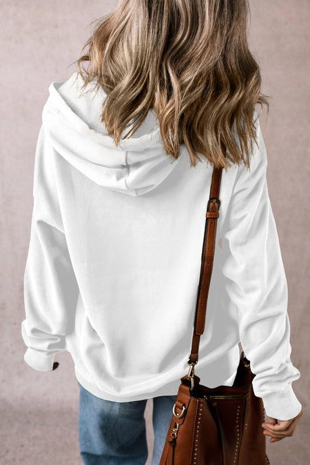 Drawstring Pocketed Long Sleeve Hoodie - S. M. & Co.