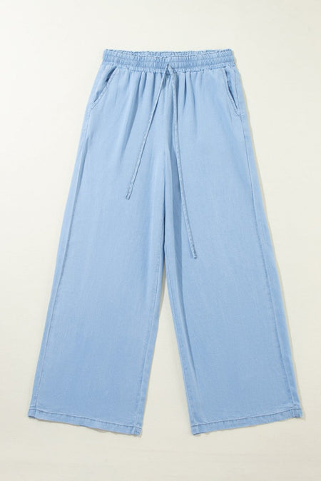 Drawstring Wide Leg Jeans - S. M. & Co.