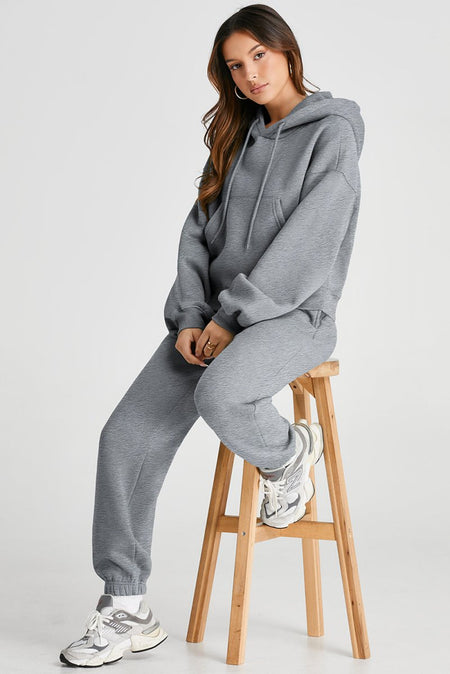 Dropped Shoulder Hooded Top and Pants Active Set - S. M. & Co. Two Piece Sets/Top and Bottom