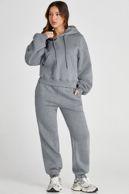 Dropped Shoulder Hooded Top and Pants Active Set - S. M. & Co. Two Piece Sets/Top and Bottom