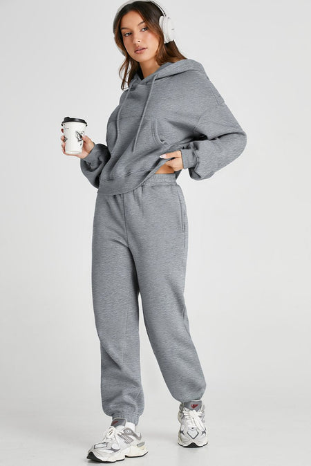 Dropped Shoulder Hooded Top and Pants Active Set - S. M. & Co. Two Piece Sets/Top and Bottom