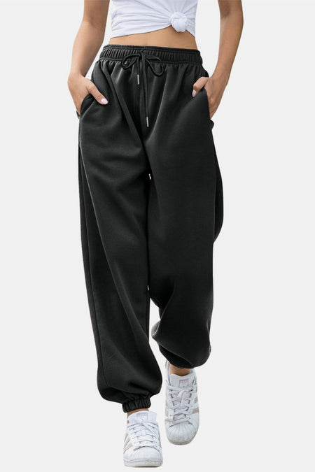 Elastic Waist Joggers with Pockets - S. M. & Co.