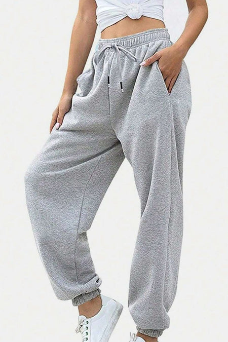 Elastic Waist Joggers with Pockets - S. M. & Co.