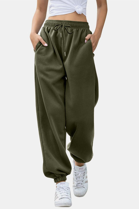 Elastic Waist Joggers with Pockets - S. M. & Co.