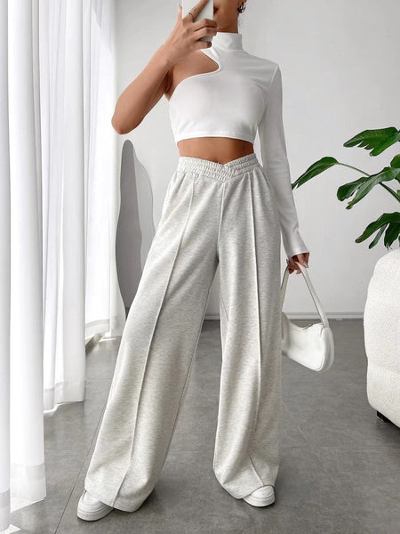 Elastic Waist Wide Leg Pants - S. M. & Co.