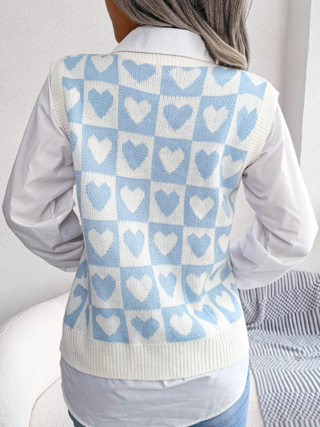 Heart V-Neck Sweater Vest