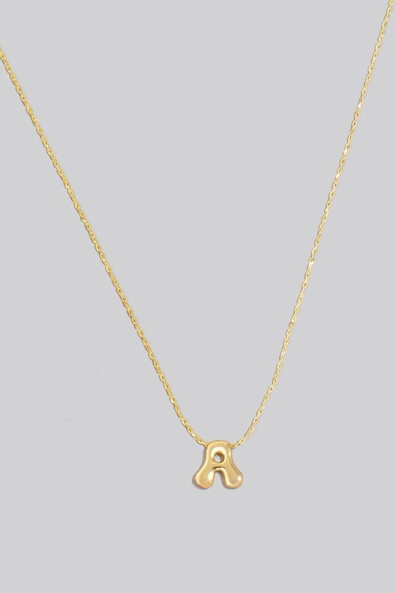 Fame Gold Dipped Bubble Letter Pendant Necklace - S. M. & Co.