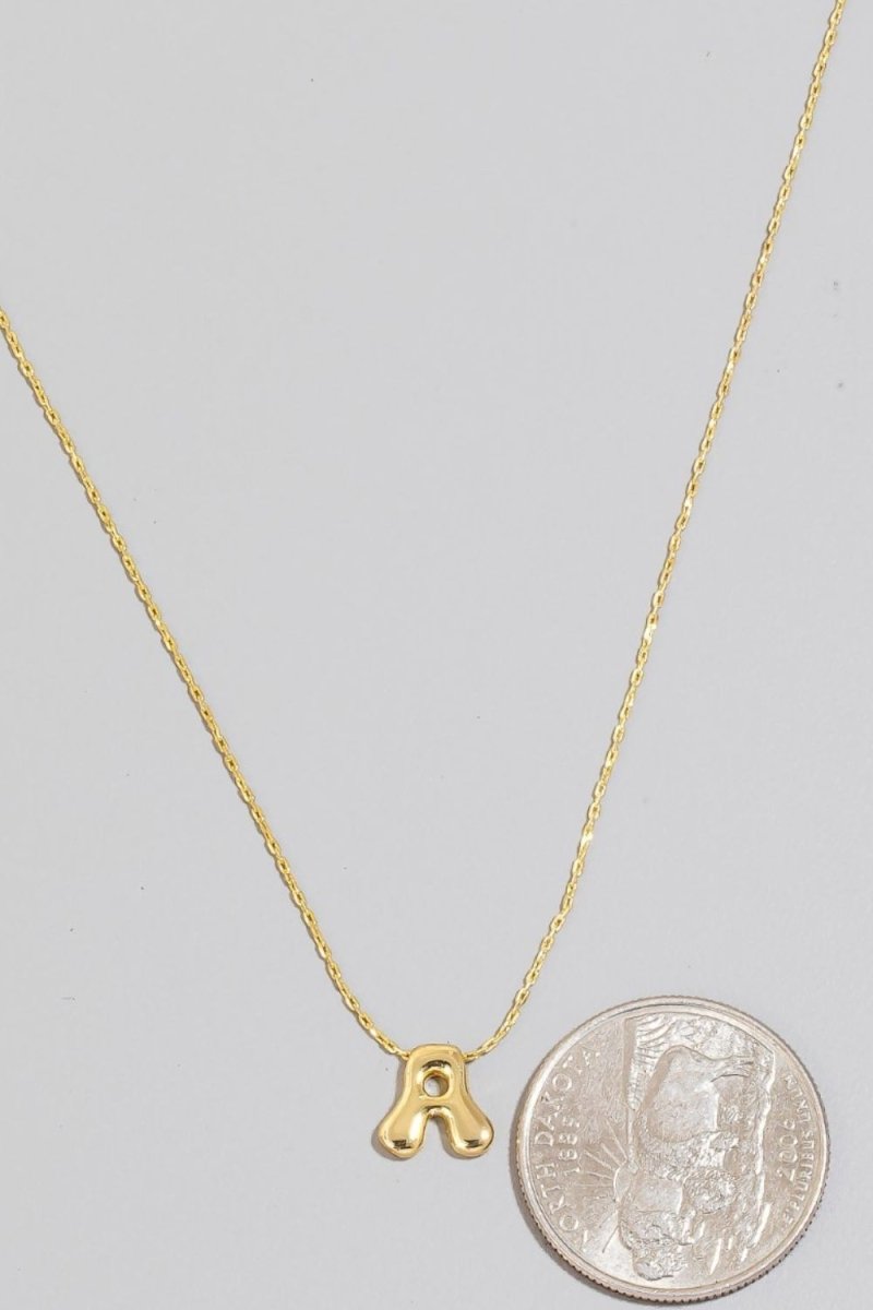 Fame Gold Dipped Bubble Letter Pendant Necklace - S. M. & Co.