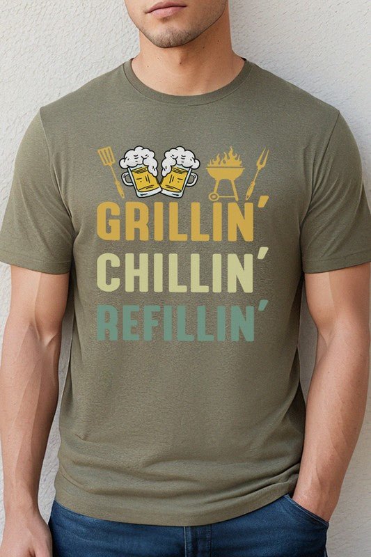 Fathers Day Gifts Grillin Chillin Refillin Tee - S. M. & Co. T-Shirt