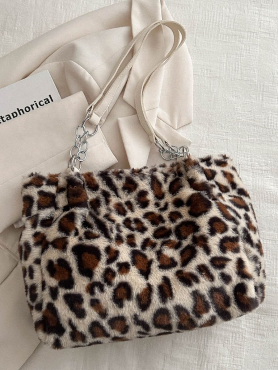 Faux Fur Leopard Shoulder Bag - S. M. & Co.