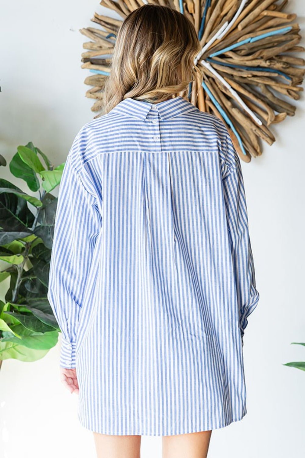 First Love Striped Button Down High-Low Hem Shirt - S. M. & Co.