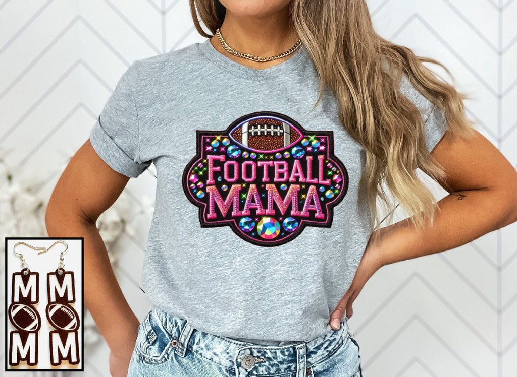 Football Mama- Faux Rhinestones - S. M. & Co. T-Shirt/Sweatshirt