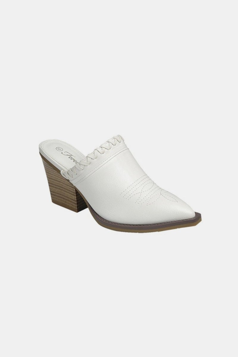 Forever Link Pointy Toe Slip On Chunky Mules - S. M. & Co.