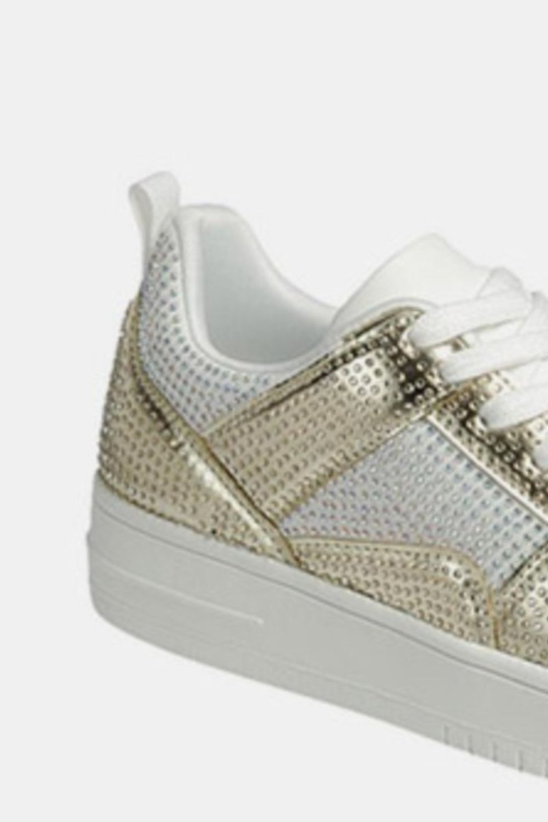 Forever Link Rhinestone Platform Flat Sneakers - S. M. & Co.