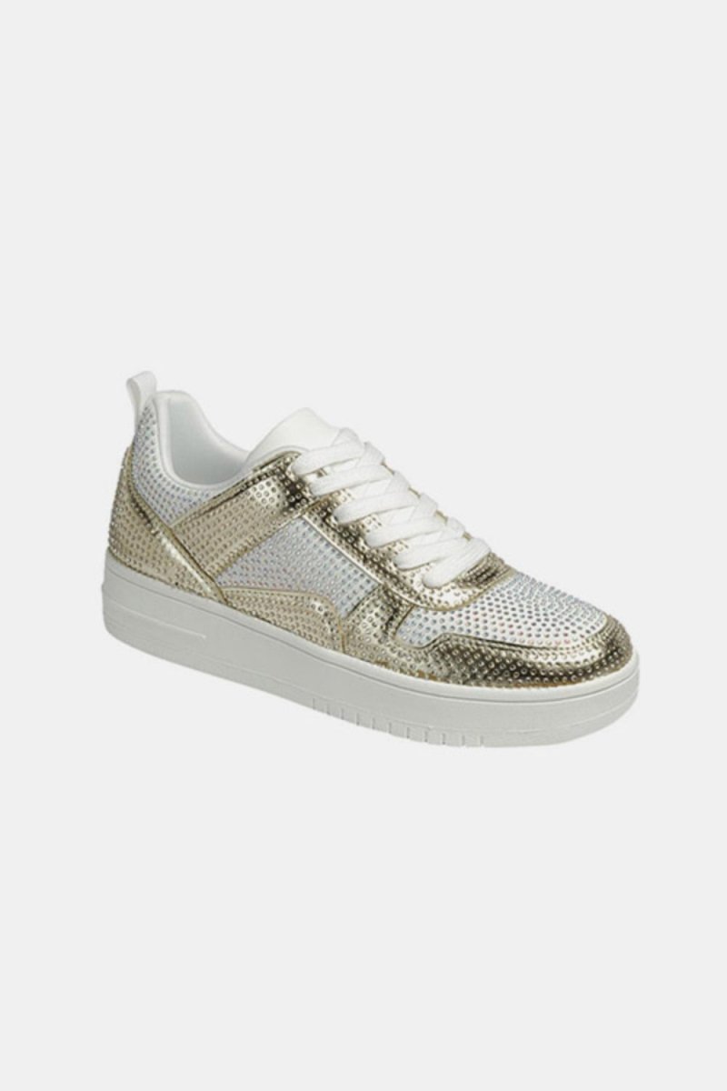 Forever Link Rhinestone Platform Flat Sneakers - S. M. & Co.