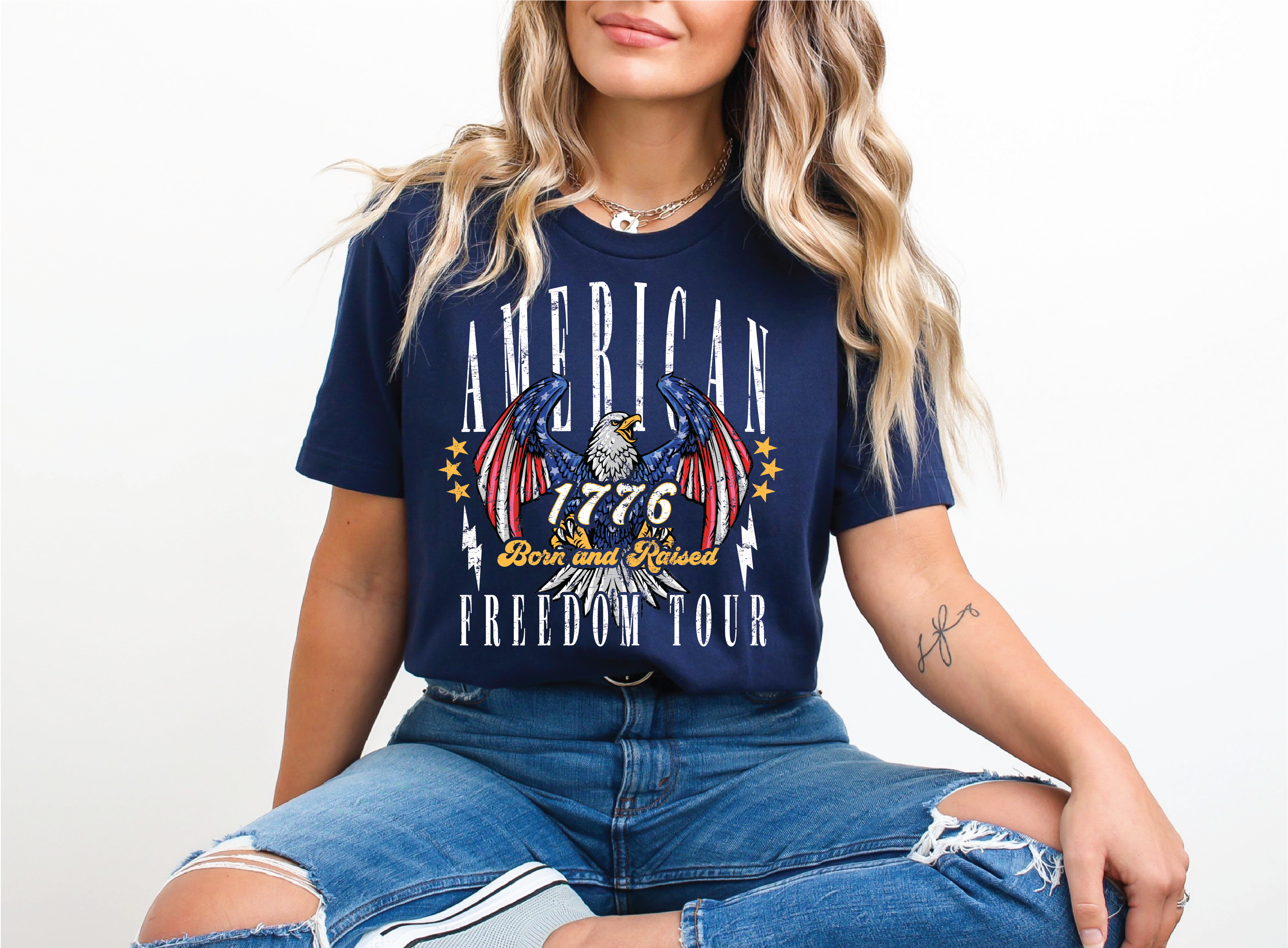 American Freedom Tour Patriotic Graphic T-Shirt